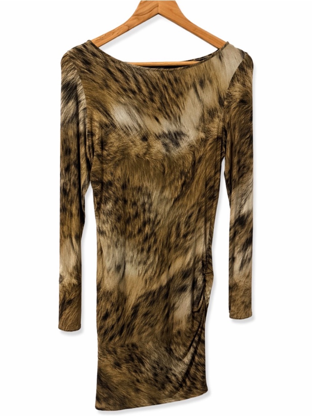 🤎 Marc Cain Animal Print Asymmetrical Dress